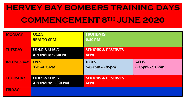 Hervey Bay Bombers FC - Training Days